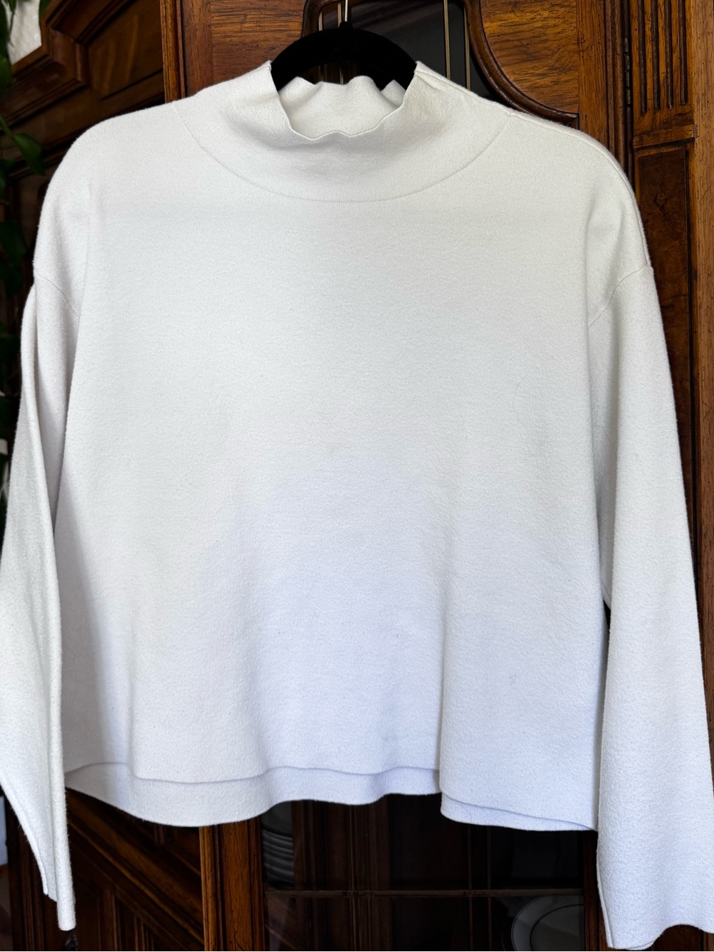 Quince White Mock Neck Pullover Sweater